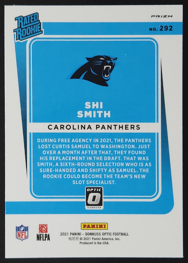 Shi Smith Silver Prizm 2021 Donruss Optic Rookie Card # 292