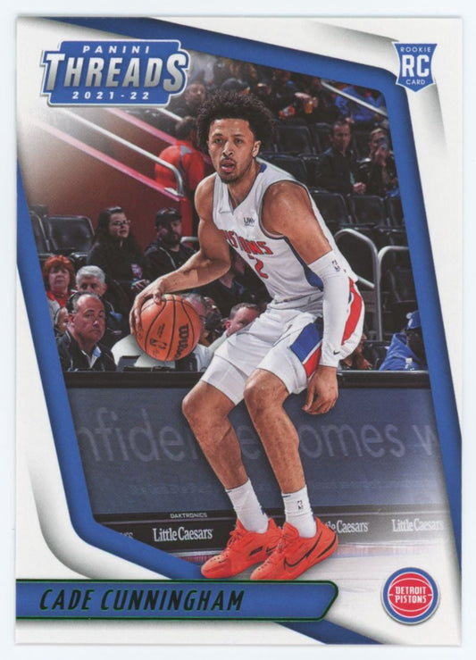 Cade Cunningham Green Threads 2021 Panini Chronicles Rookie Card # 79