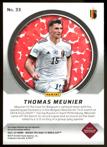 Thomas Meunier 2021 Panini Mosaic Road to FIFA World Cup International Men of Mastery Card # 33