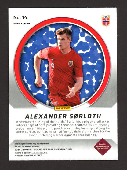 Alexander Sorloth Mosaic Prizm 2021 Panini Mosaic Road to FIFA World Cup International Men of Mastery Card # 14