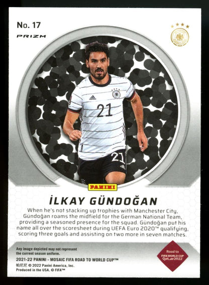 Ilkay Gundogan Prizm 2021 Panini Mosaic Road to FIFA World Cup International Men of Mastery Card # 17