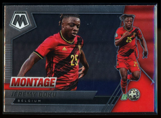 Jeremy Doku 2021 Panini Mosaic Road to FIFA World Cup Montage Card # 21