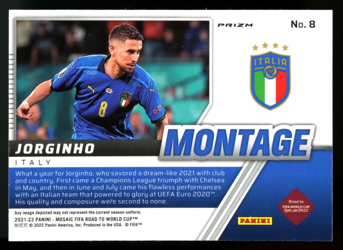 Jorginho Prizm 2021 Panini Mosaic Road to FIFA World Cup Montage Card # 8