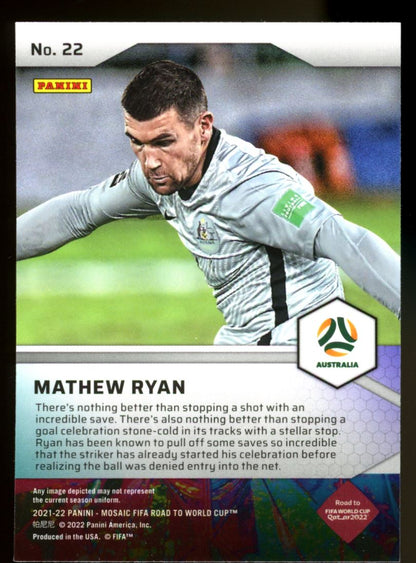 Mathew Ryan 2021 Panini Mosaic Road to FIFA World Cup Pitch Masters Card # 22