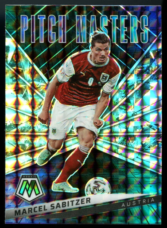 Marcel Sabitzer Prizm 2021 Panini Mosaic Road to FIFA World Cup Pitch Masters Card # 18