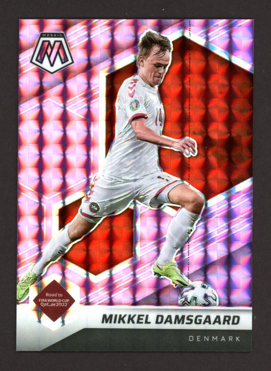 Mikkel Damsgaard Mosaic Prizm /49 2021 Panini Mosaic Road to FIFA World Cup Purple Card # 154