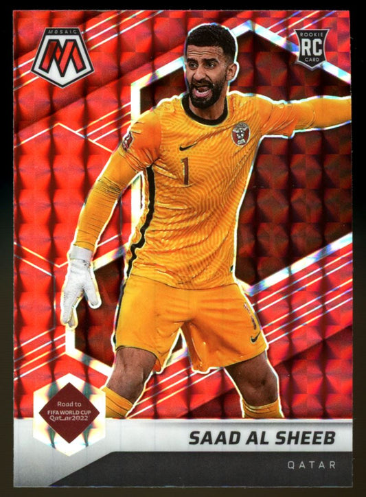Saad Al Sheeb Red Prizm 2021 Panini Mosaic Road to FIFA World Cup Rookie Card # 73