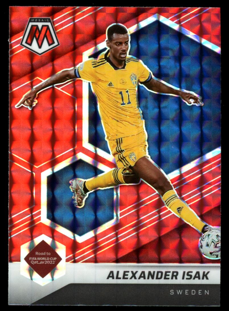 Alexander Isak Red Prizm 2021 Panini Mosaic Road to FIFA World Cup