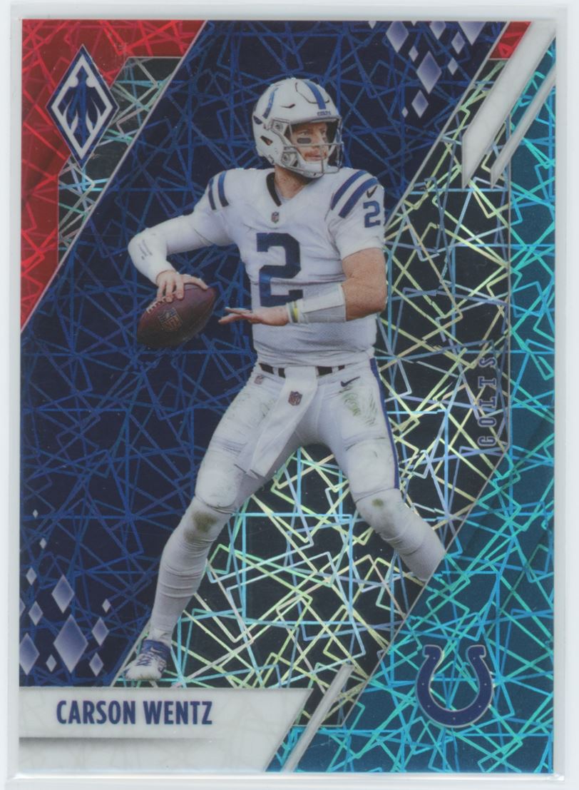 Carson Wentz 03/50 Fire and Ice Lazer 2021 Panini Phoenix Card # 44