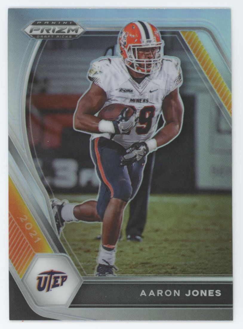 Aaron Jones Silver Prizm 2021 Panini Prizm Draft Picks Collegiate Card # 97