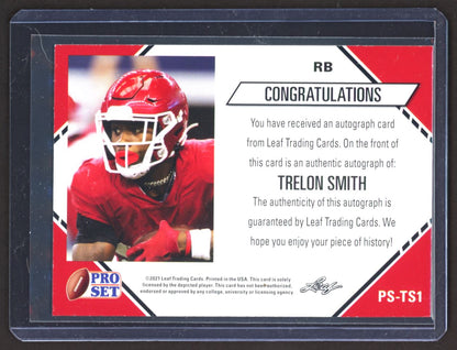 Trelon Smith 2021 Pro Set Power Rookie Autograph Card # PS-TS-1