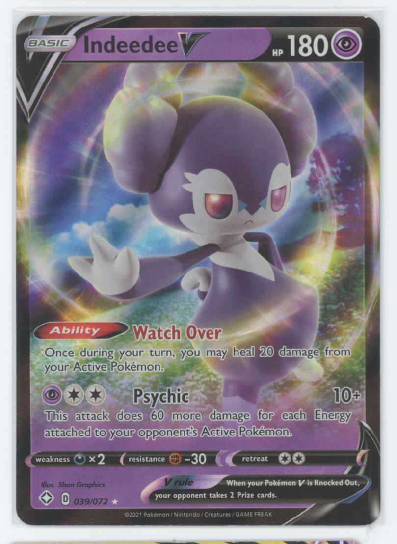 Indeedee V 2021 Shining Fates Card # 039/072