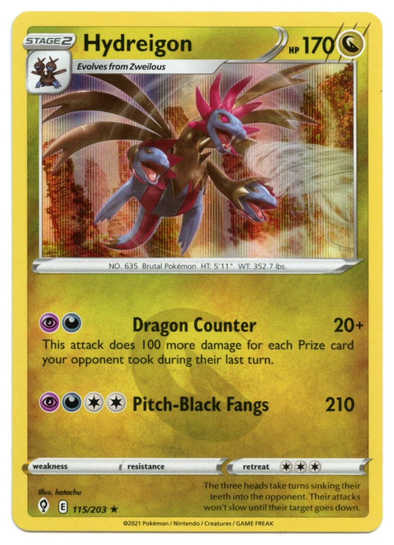 Hydreigon 2021 Sword & Shield - Evolving Skies Card # 115