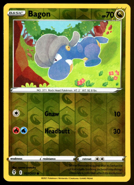 Bagon Common Reverse Holo 2021 Sword & Shield - Evolving Skies Card # 107/203