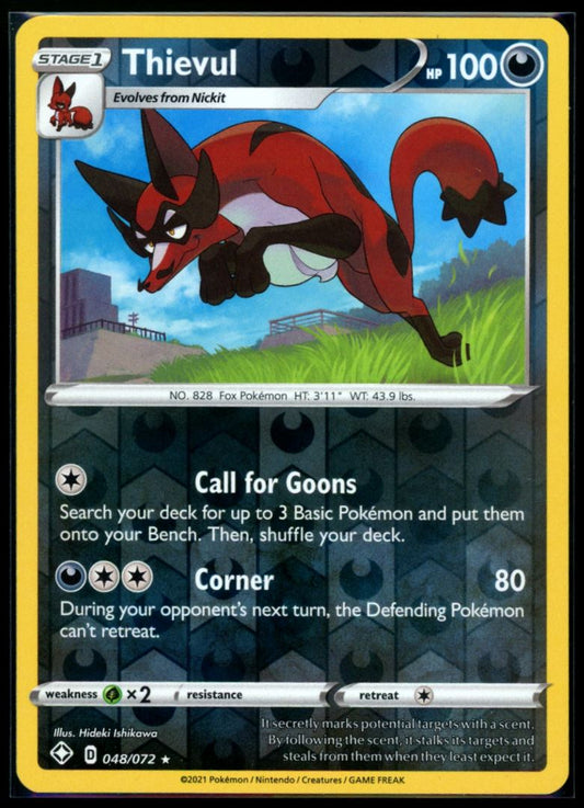 Thievul 2021 Sword & Shield - Shining Fates Card # 48