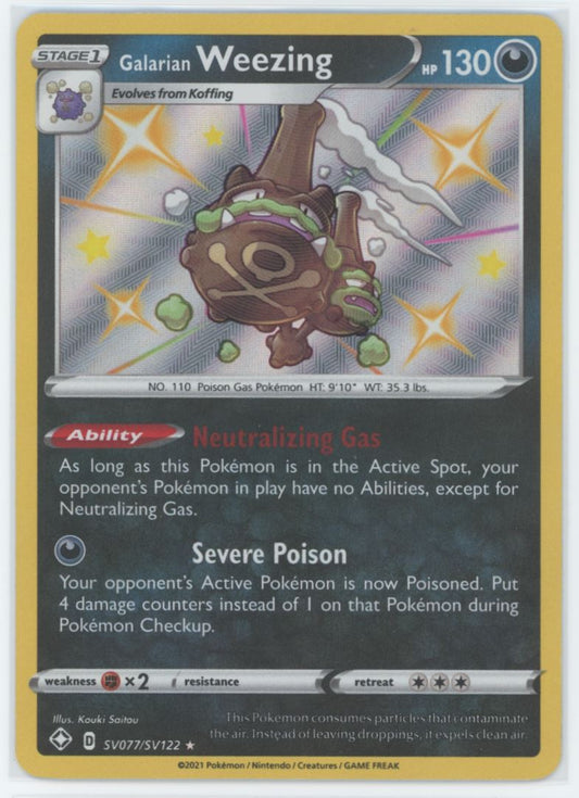 Galarian Weezing 2021 Sword & Shield - Shining Fates Card # SV077/SV122