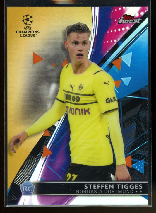 Steffen Tigges 43/50 2021 Topps Finest UEFA Champions League Gold Rookie Card # 68