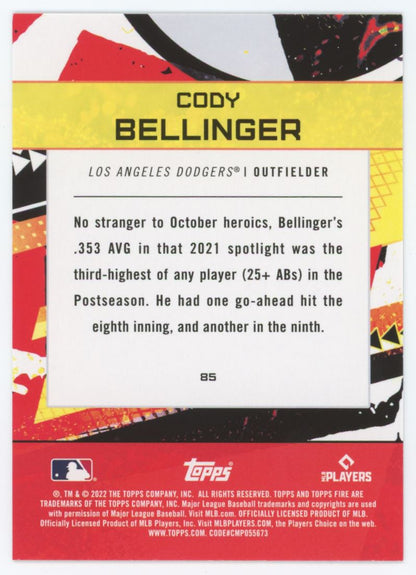 Cody Bellinger 2021 Topps Fire Card # 85