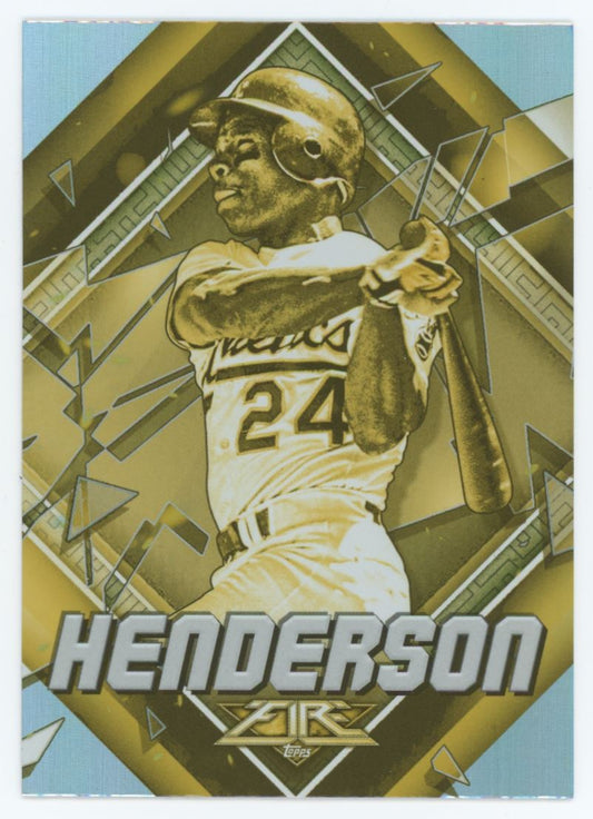 Rickey Henderson Gold Minted 2021 Topps Fire Card # 145