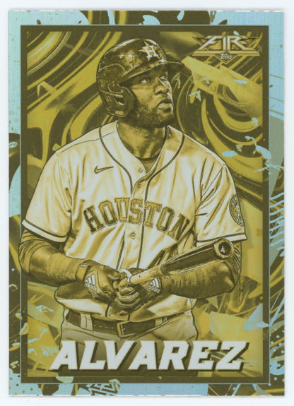 Yordan Alvarez Gold Minted 2021 Topps Fire Card # 96