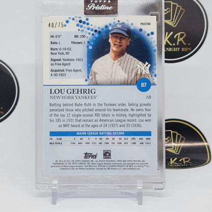 Lou Gehrig Encased Blue Pristine 40/75 #87