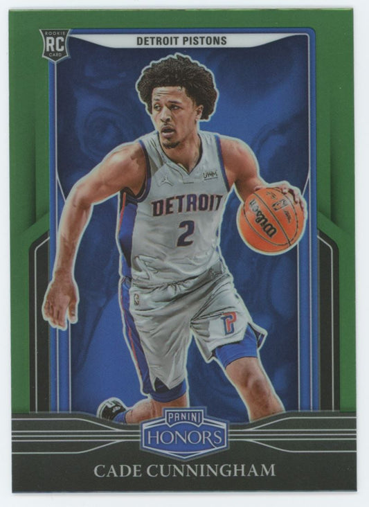 Cade Cunningham Honors Green Prizm 2021-22 SP Panini Chronicles Rookie Card # 685