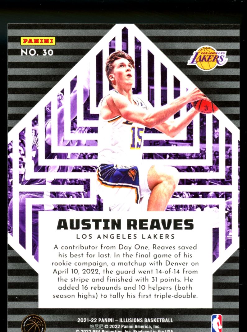 Austin Reaves Instant Impact 2022 Panini Illusions Basketball Card # 30