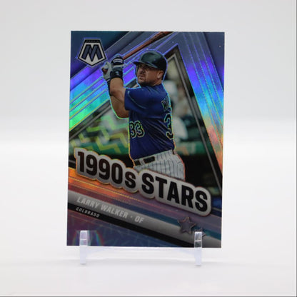 Larry Walker Silver Prizm 2022 Panini Mosaic 1990's Stars Card # 294