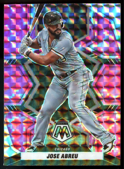 Jose Abreu Pink Camo Prizm 2022 Panini Mosaic Baseball Card # 116