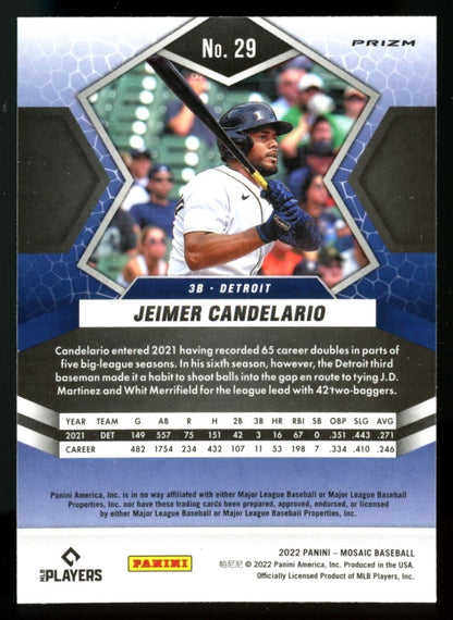 Jeimer Candelario Silver Mosaic Prizm 2022 Panini Mosaic Baseball Card # 29