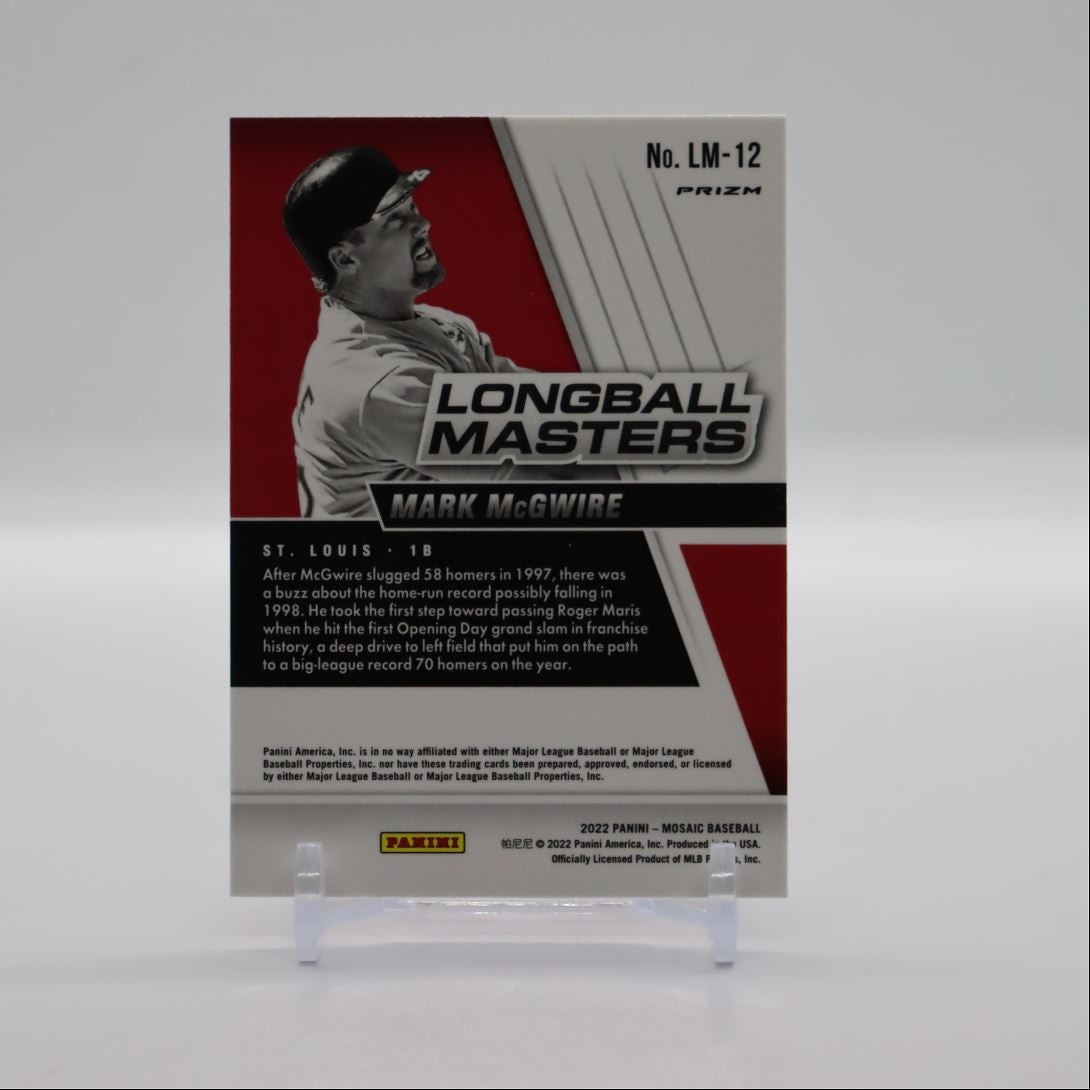 Mark McGwire Prizm 2022 Panini Mosaic Longball Masters Card # LM-12