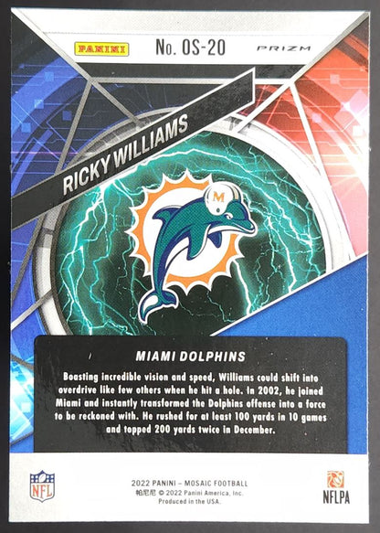 Ricky Williams Prizm 2022 Panini Mosaic Overdrive Card # OS-20