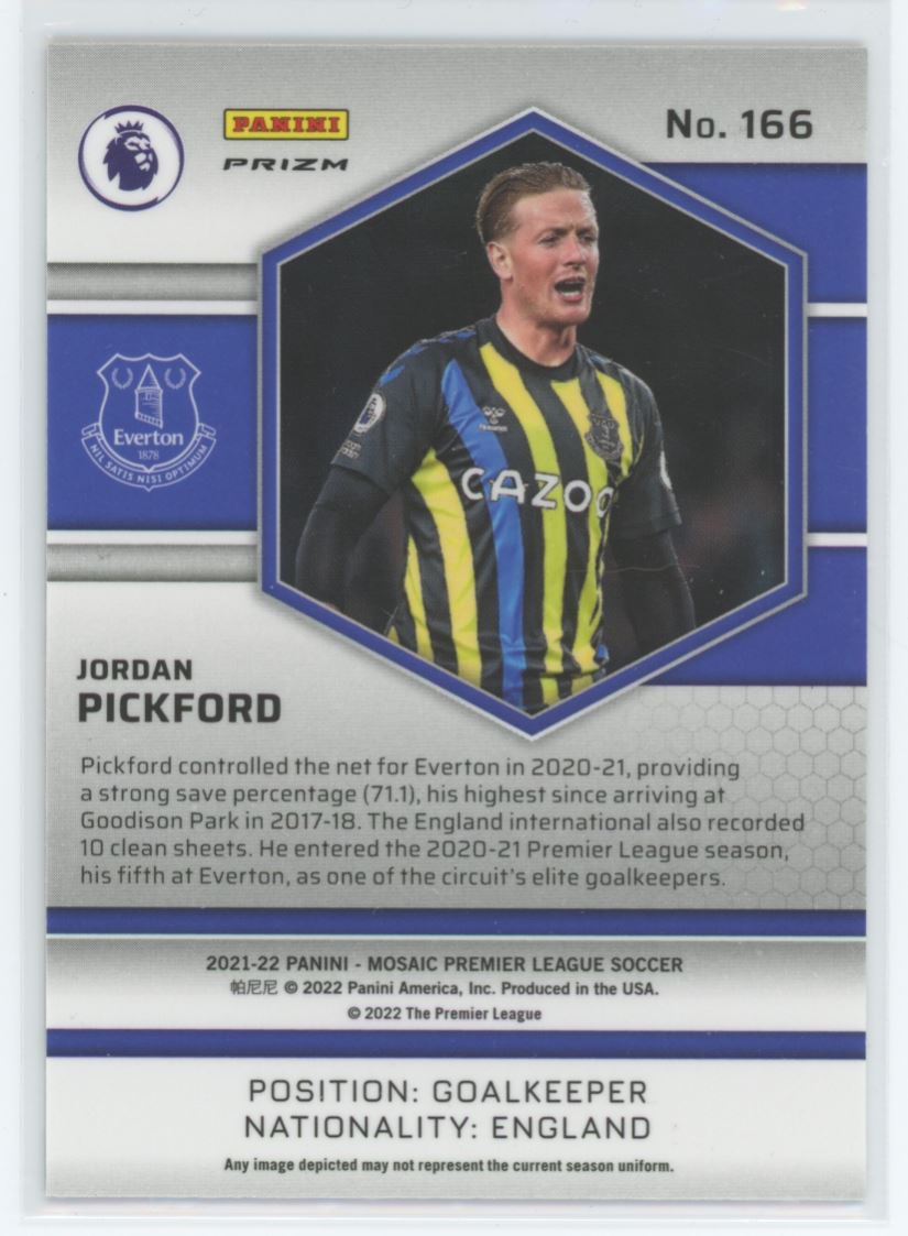 Jordan Pickford Red Prizm Card# 166