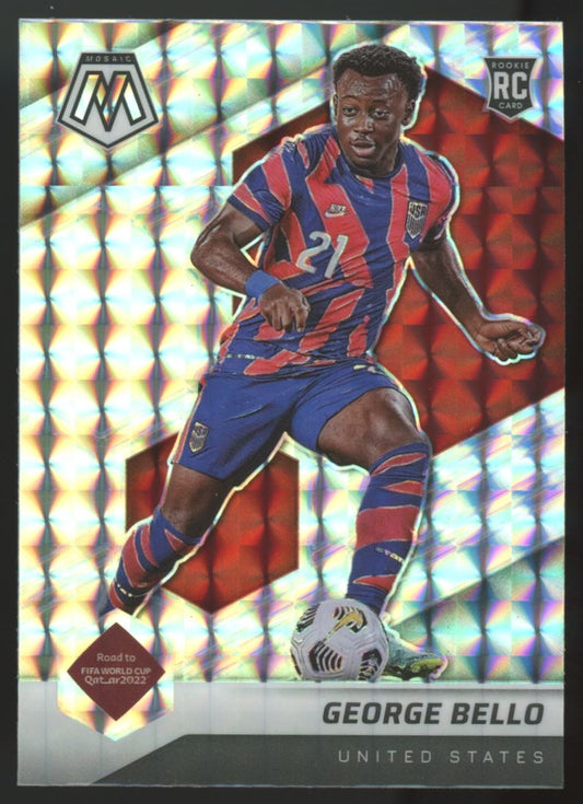 George Bello Mosaic Silver Prizm 2022 Panini Mosaic Road to FIFA World Cup Qatar Rookie Card # 105