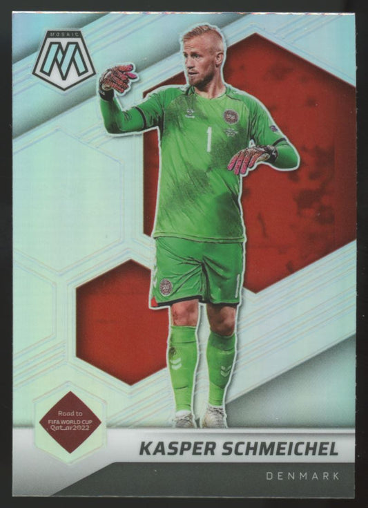 Kasper Schmeichel Silver Prizm 2022 Panini Mosaic Road to FIFA World Cup Qatar Card # 151