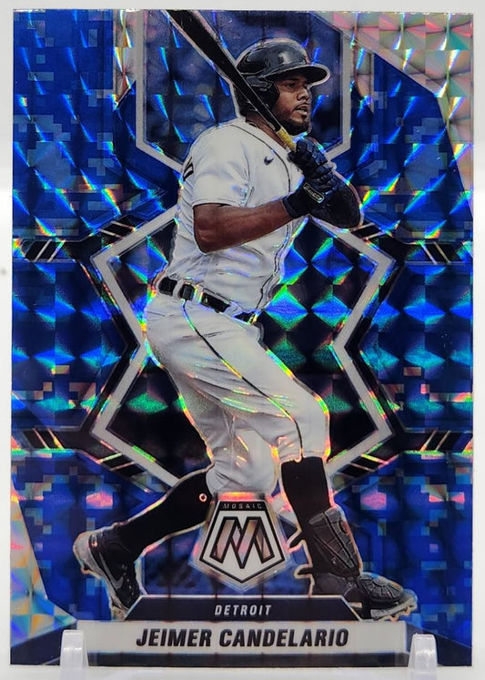 Jeimer Candelario Blue Camo Mosaic Prizm 2022 Panini Mosaic Card # 29