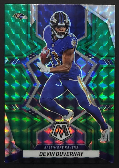 Devin Duvernay Green Prizm 2022 Panini Mosaic Card # 214