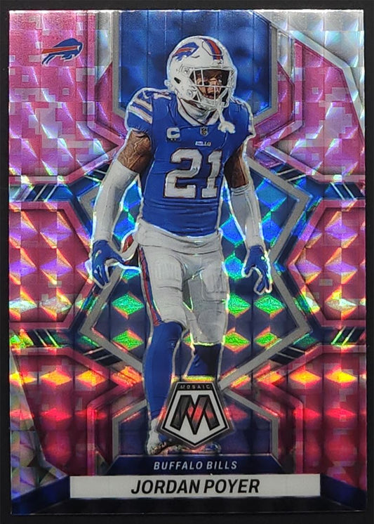 Jordan Poyer Pink Camo Prizm 2022 Panini Mosaic Card # 25