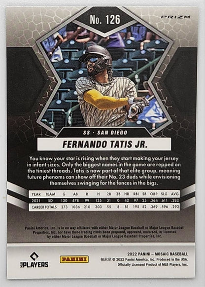 Fernando Tatis Jr. Prizm 2022 Panini Mosaic Card # 126