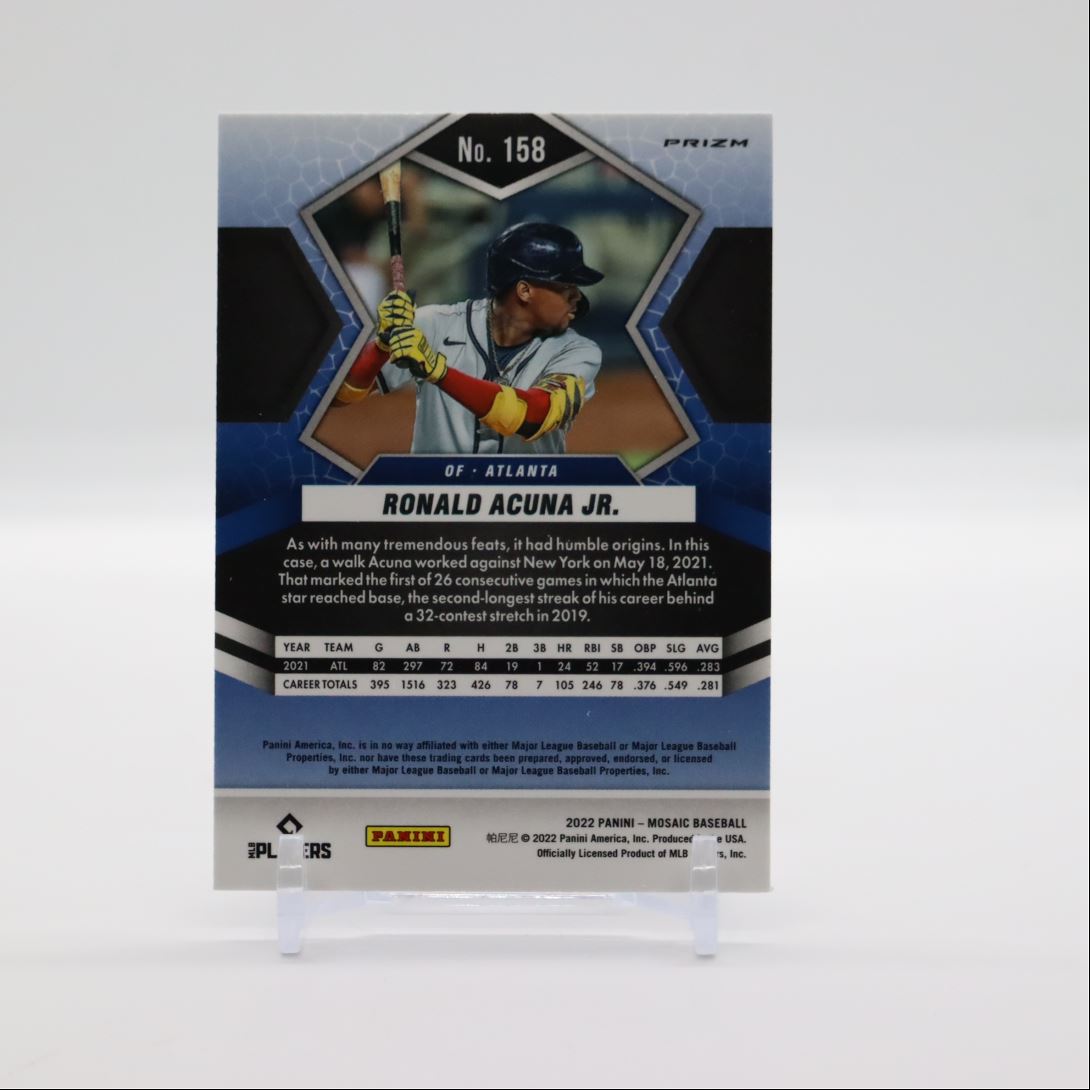 Ronald Acuna Jr. Prizm 2022 Panini Mosaic Card # 158