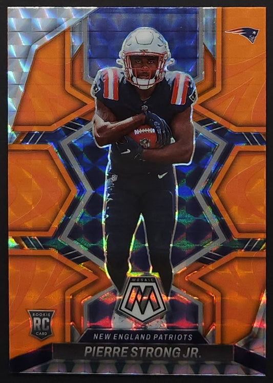 Pierre Strong Jr. Reactive Orange Prizm 2022 Panini Mosaic Rookie Card # 323