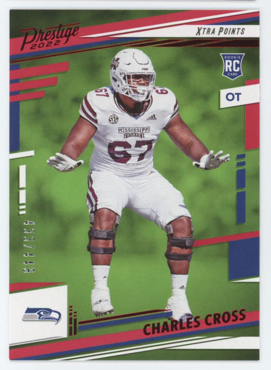 Charles Cross 433/449 2022 Panini Prestige Xtra Points Rookie Card # 367