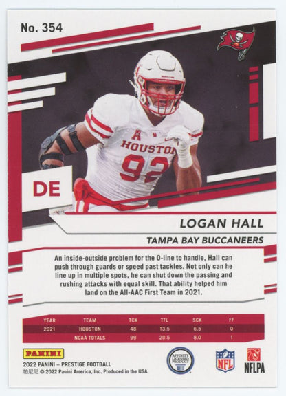 Logan Hall Diamond 2022 Panini Prestige Xtra Points Rookie Card # 354
