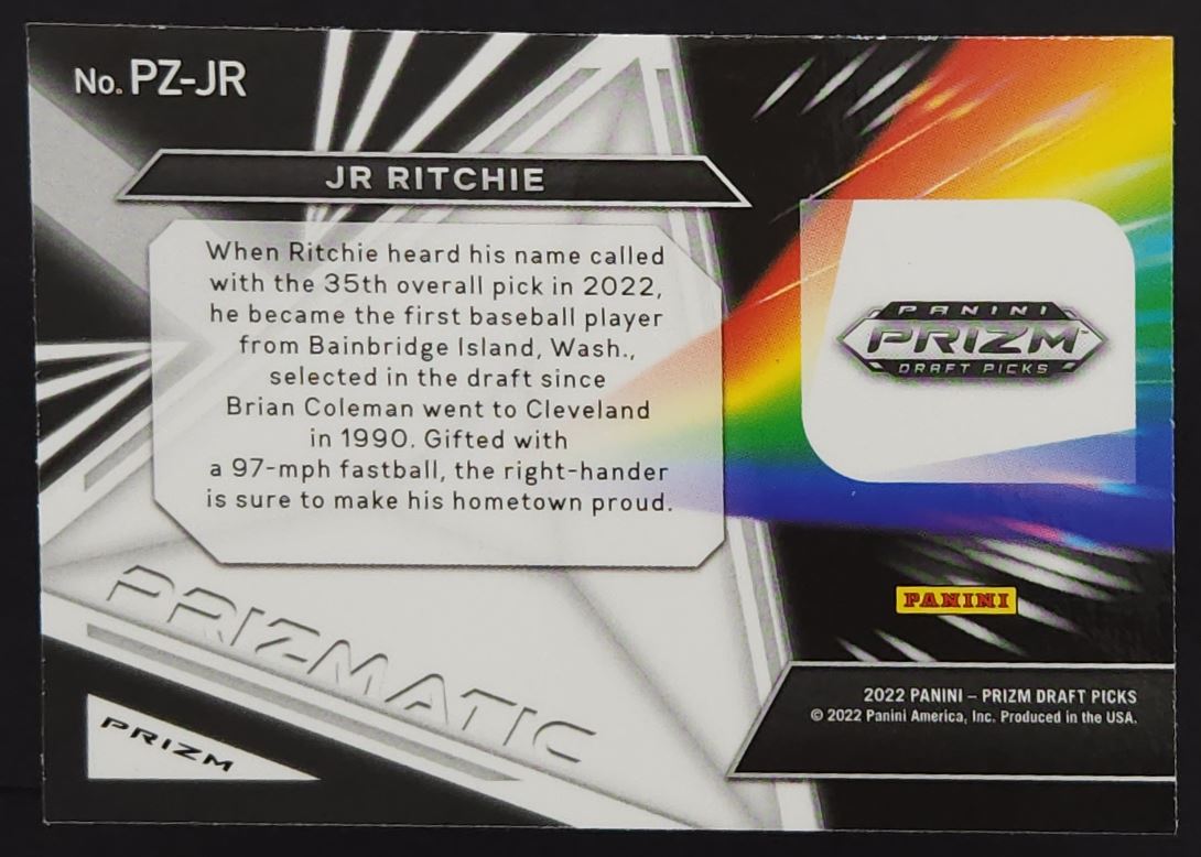 JR Ritchie Prizm 2022 Panini Prizm Draft Picks Prizmatic Card # PZ-JR