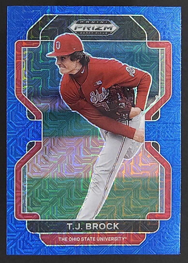 T.J. Brock Blue Mojo Prizm 2022 Panini Prizm Draft Picks Autograph Card # PDP188