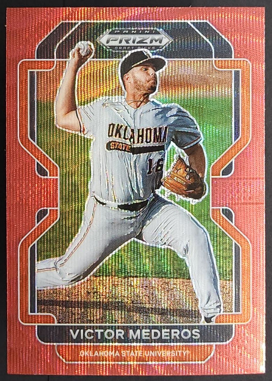 Victor Mederos Red Wave Prizm 2022 Panini Prizm Draft Picks Card # PDP178