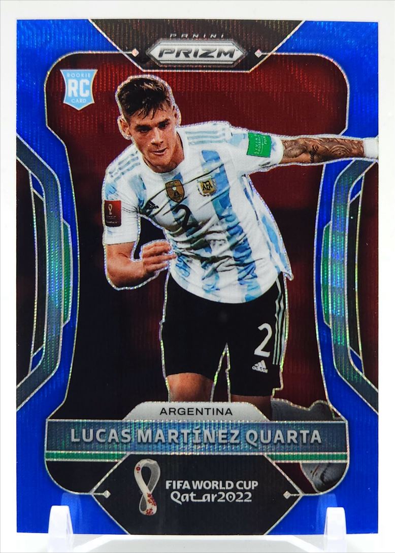 Lucas Martinez Quarta 093/199 2022 Panini Prizm World Cup Blue Wave Rookie Card # 8