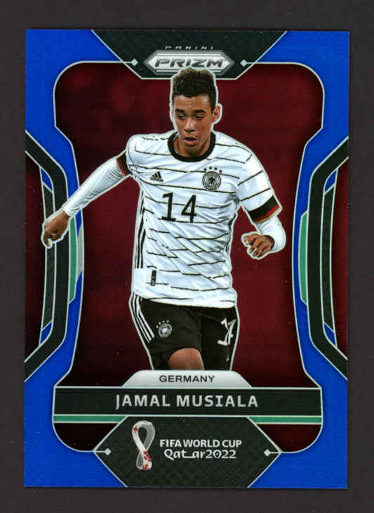 Jamal Musiala 203/299 2022 Panini Prizm World Cup Blue Card # 108