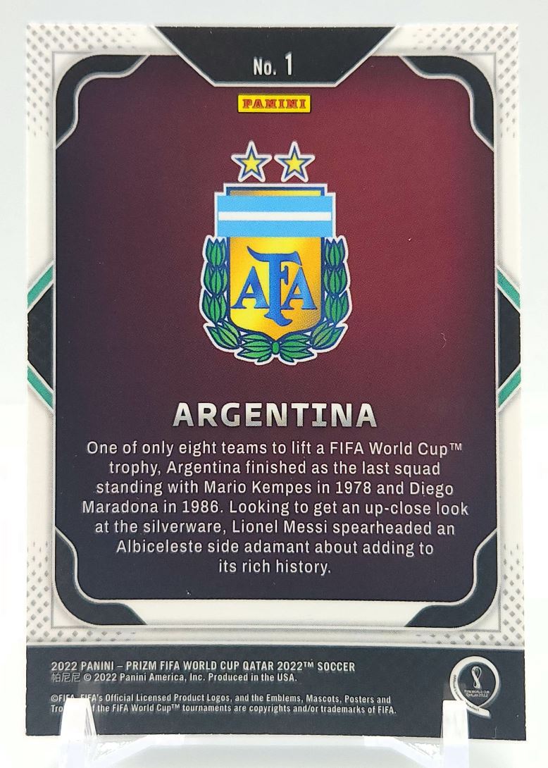 Argentina 2022 Panini Prizm World Cup Team Badges Card # 1