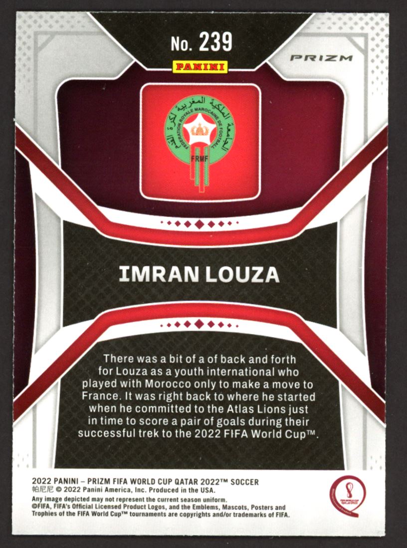 Imran Louza Ice Prizm 2022 Panini Prizm World Cup Rookie Card # 239